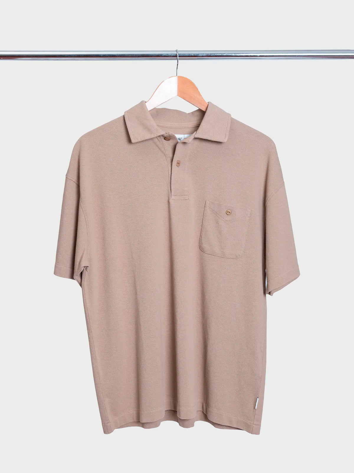 Dunn Polo in Tan Cotton Pique
