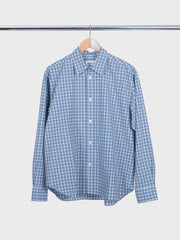 Falster Fine Check Oversize Shirt Cerulean