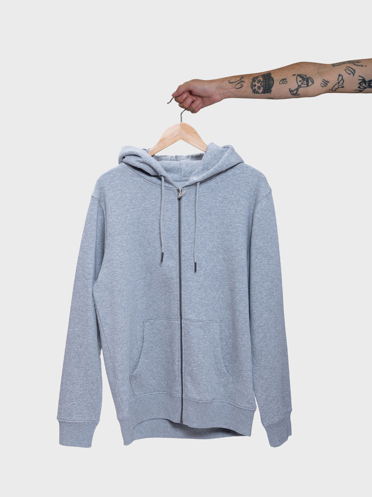 Zipped Hoodie Grey Heather