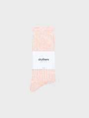 Organic Cotton OG Rib Slub Crew Sock Peach White