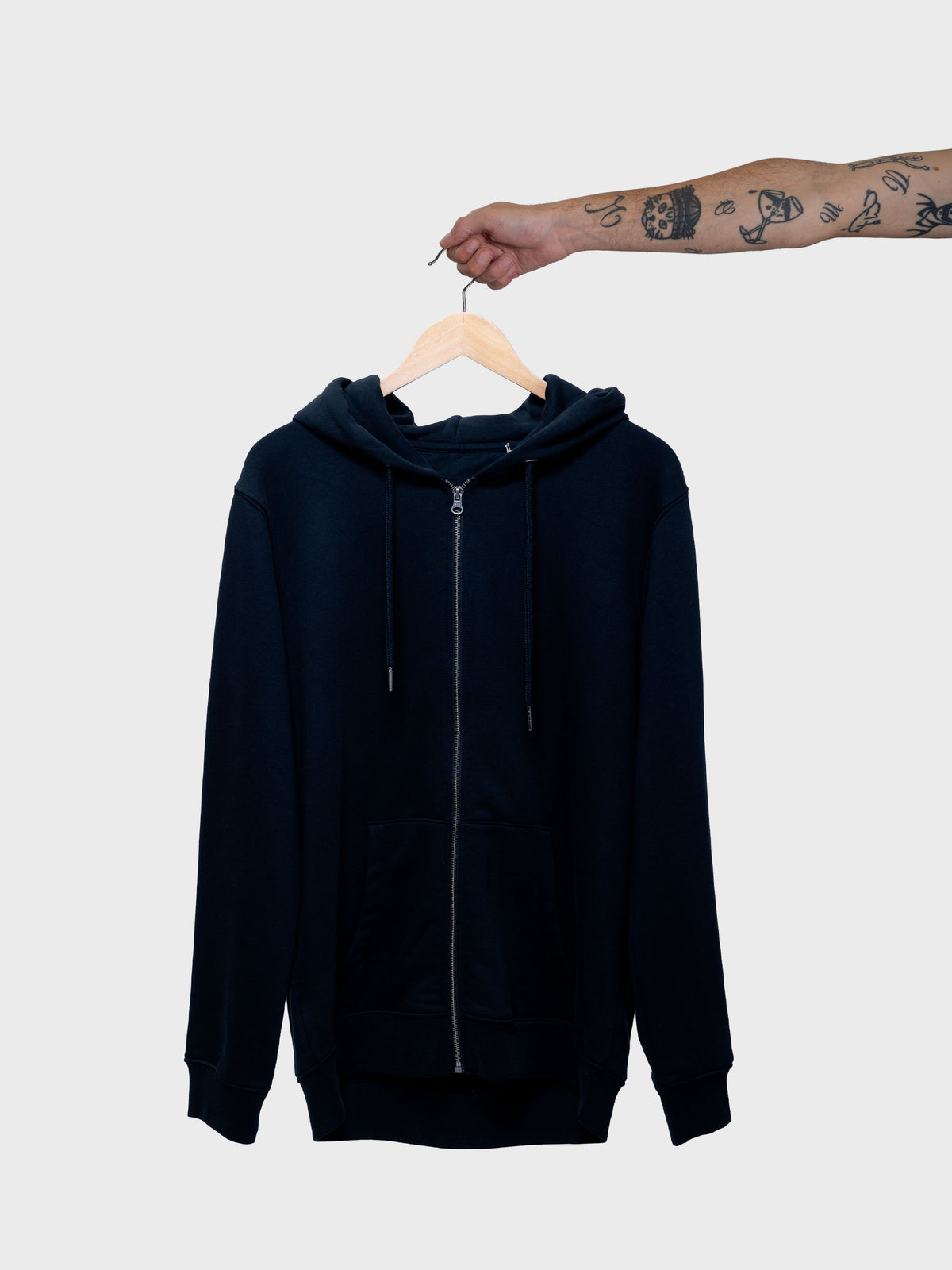 Zipped Hoodie Black