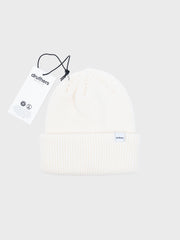 Merino Wool 1X1 Rib Knit Beanie Off White