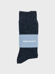Bjarki Neps Wool Rib Sock Charcoal melange