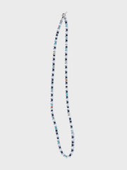 Hematite Roundel Beads Necklace Jet /Turquoise